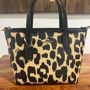 COACH Mini City Tote Leopard